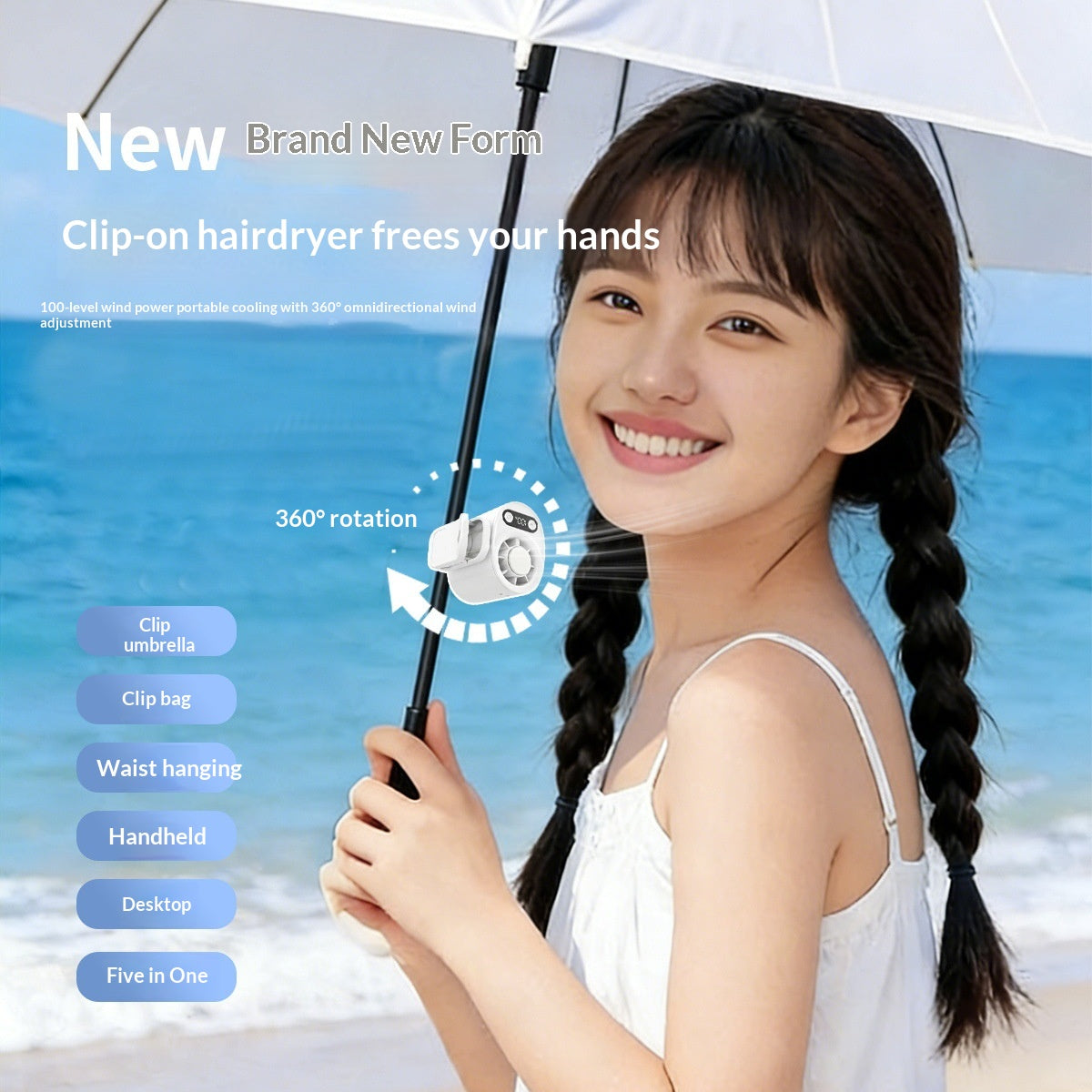 Ice-Pack Waist & Neck-Hanging Cooling Fan