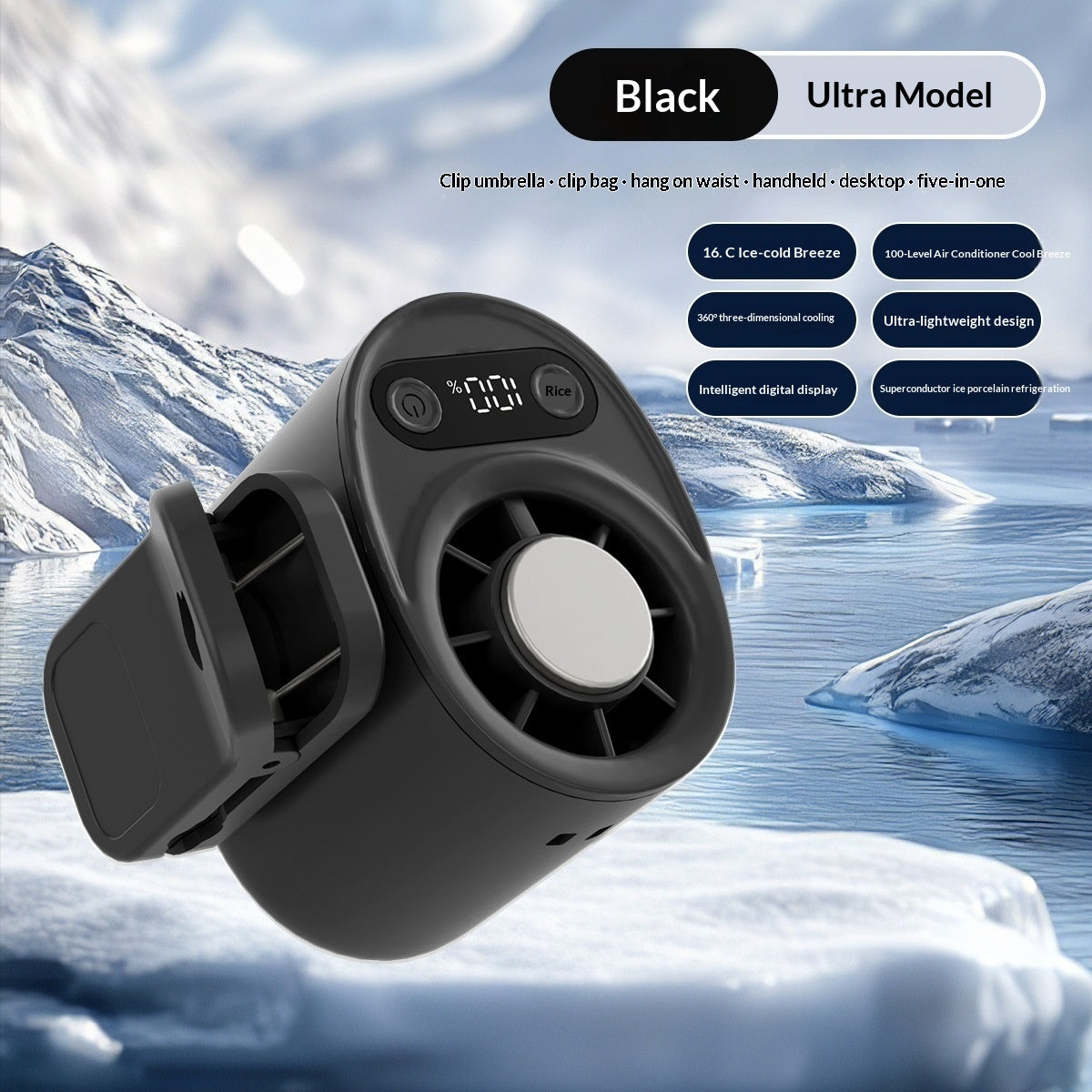 Ice-Pack Waist & Neck-Hanging Cooling Fan